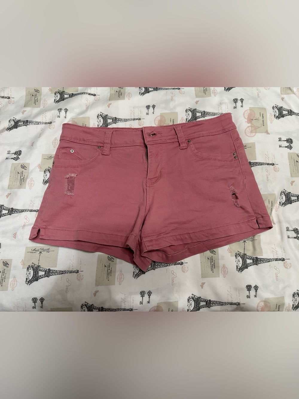 Women’s Pink/Mauve Casual Cotton Blend Stretchy Shorts